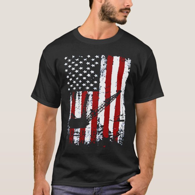 Miners Patriotic American Flag Retro Men Women Min T-Shirt (Front)