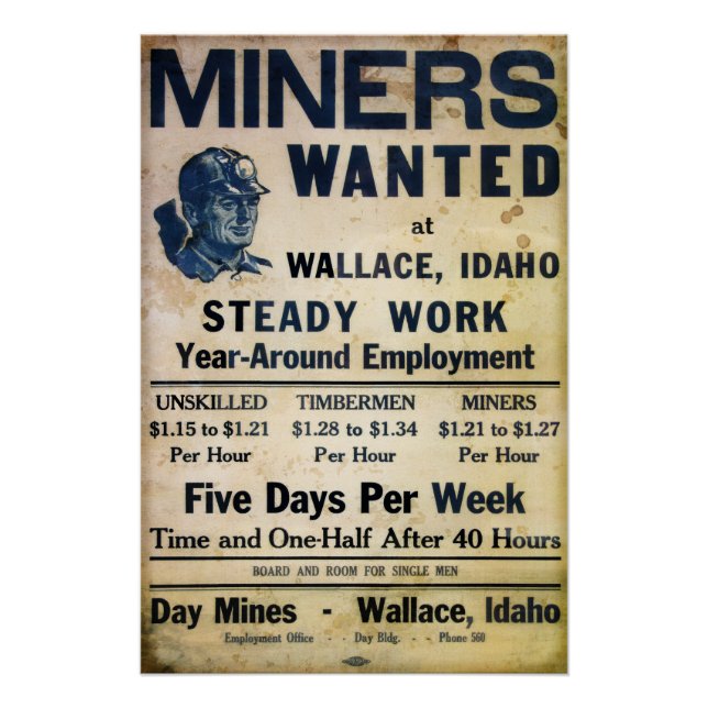 Miners Wanted 1939 Poster (Front)