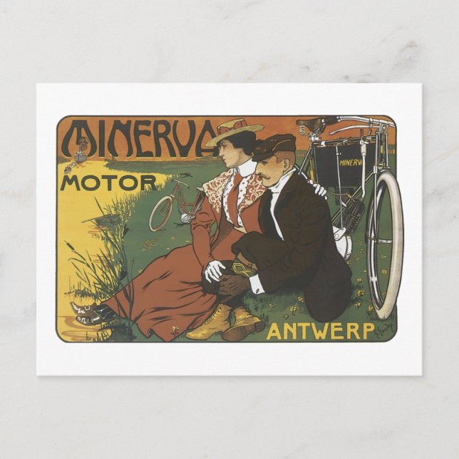 Minerva Motor, Antwerp Postcard (Front)