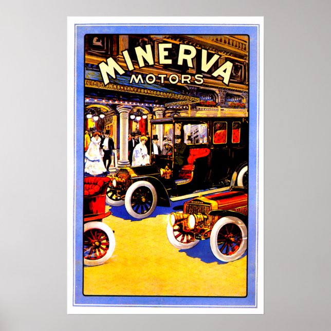 Minerva ~ Vintage Belgian Automobile Ad Poster (Front)