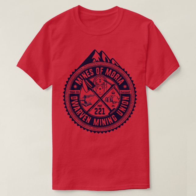 Mines of Moria Dwarven Mining Union 1 T-Shirt (Design Front)