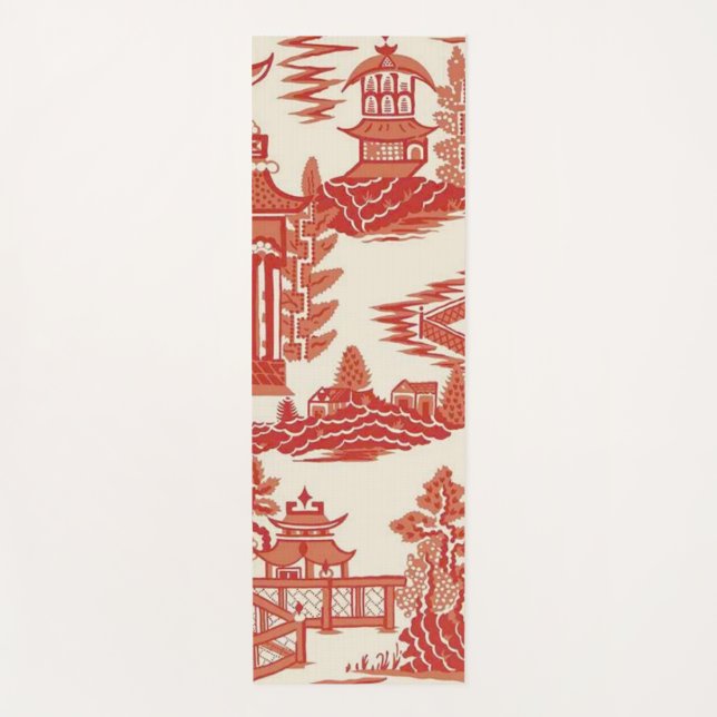 Ming Dynasty Red Pagoda Tea Garden Yoga Mat (Front)