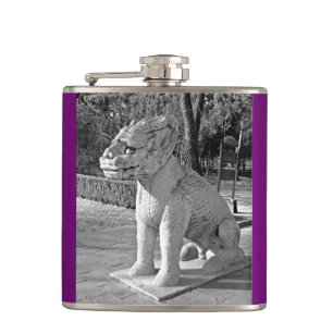 Ming Tombs Dragon B&W Hip Flask