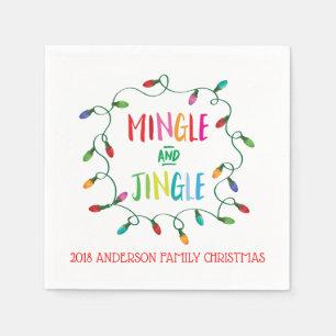 Mingle and Jingle Christmas Lights Napkin