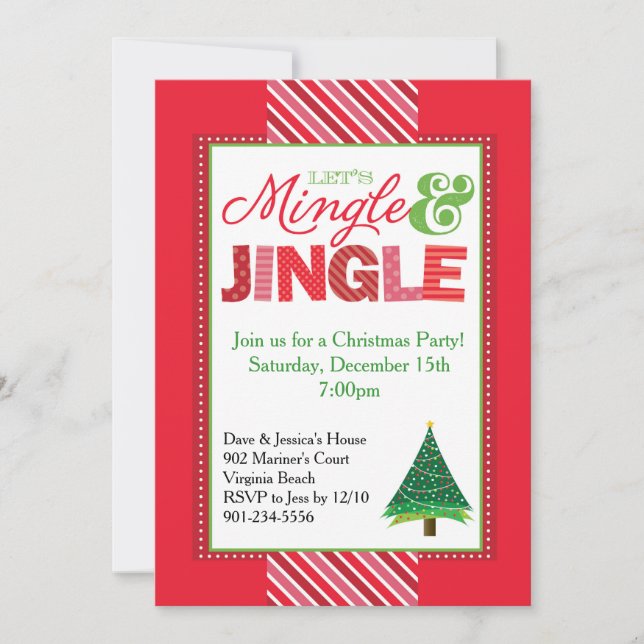 Mingle and Jingle Christmas Party Invitation (Front)