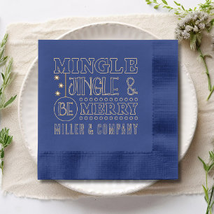 Mingle Jingle & Be Merry Corporate Personalised Foil Napkins