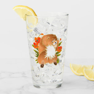 MINGSIE red chow 16 oz glass-design front & back Glass