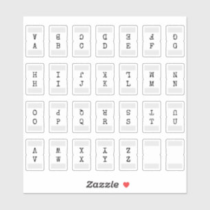 Mini Alphabet Index Tab Page Divider Tab Folded 