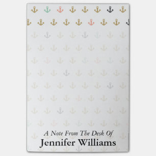 Mini Anchor Pattern Add Your Name Post-it Notes
