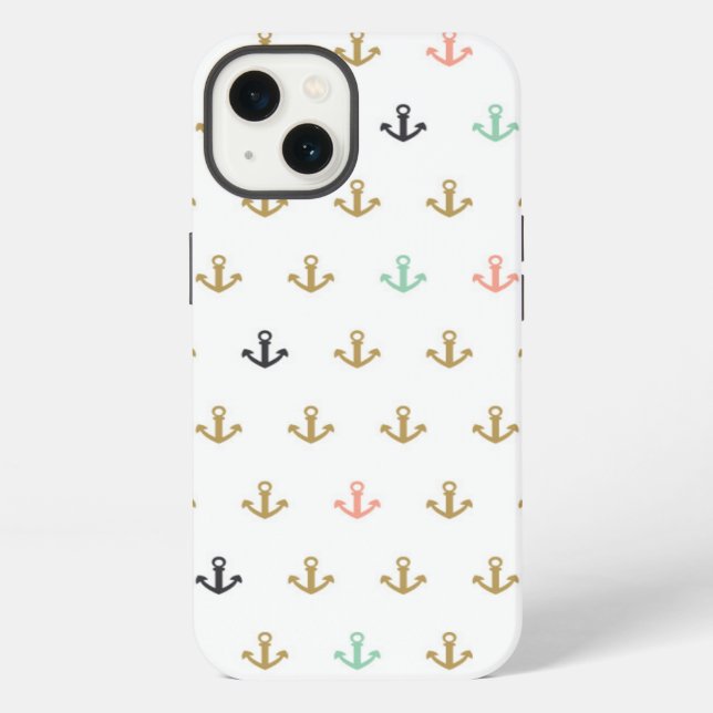 Mini Anchor Pattern iPhone Case (Back)