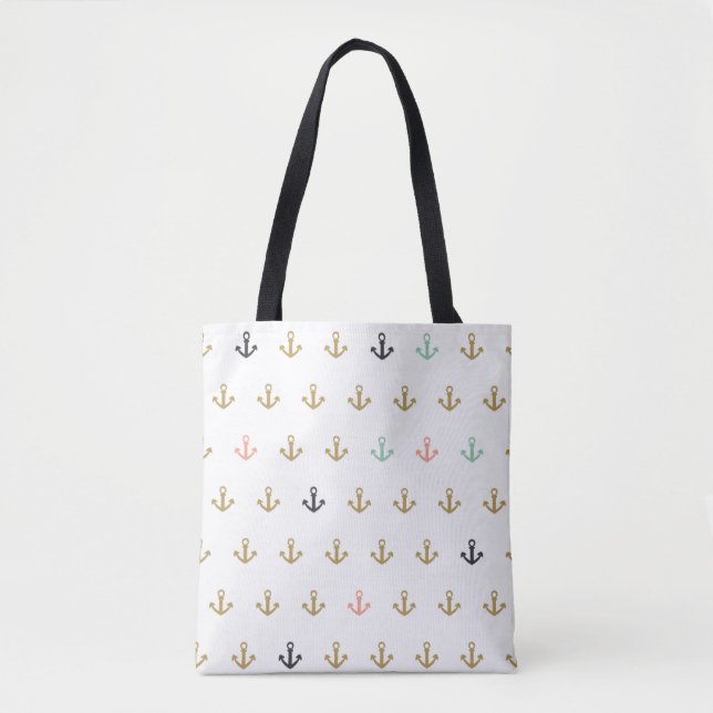 Mini Anchor Pattern Tote Bag (Front)