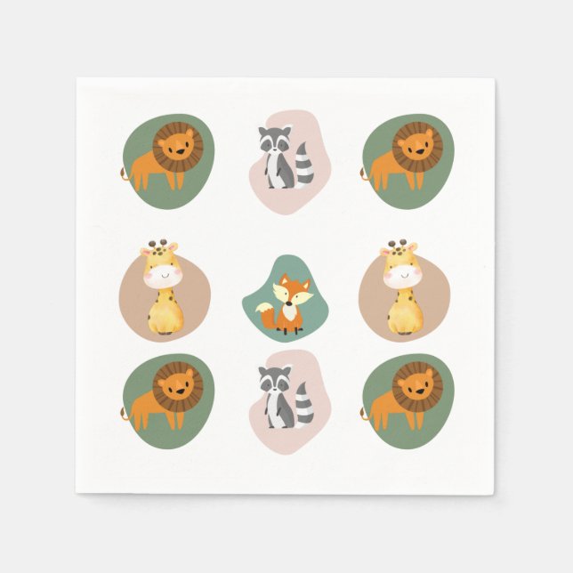 Mini animals pattern napkin (Front)