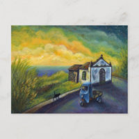 Mini Art Cat Fantasy Yellow Sky Fauve Ocean Stars