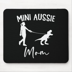 Mini Aussie Mom Australian Shepherd Dog Dinosaur W Mouse Pad