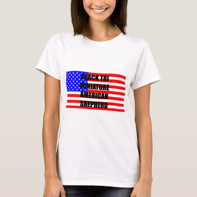 mini aussie name flag black tri T-Shirt (Front)