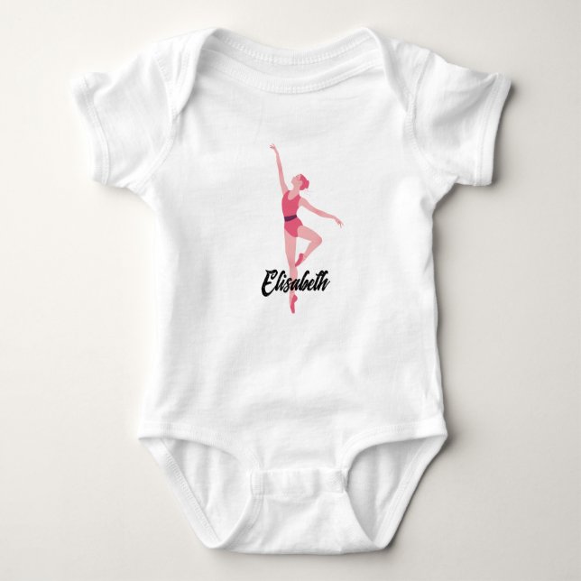 Mini Ballerina Dance Pose on Pastel Baby Bodysuit (Front)