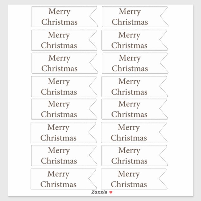 Mini banner Merry Christmas gift tag set (Sheet)