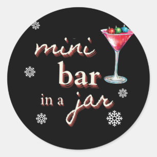 Mini bar in a jar Christmas sticker