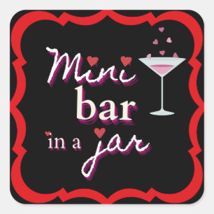 Mini Bar in a Jar Stick Sheet Square Sticker