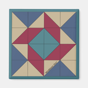 Mini Barn Quilt Americana Pinwheel Magnet