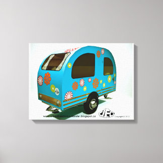 Mini Bike Camper Stretched Canvas Print