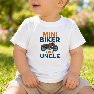 Mini Biker Like Uncle Cool Motorcycle Baby T-Shirt