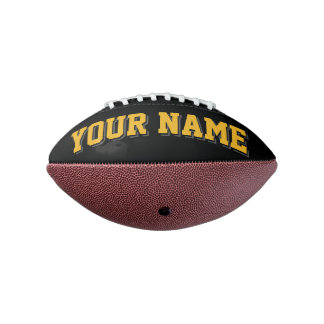 Mini BLACK GOLD AND CHARCOAL Personalised Football