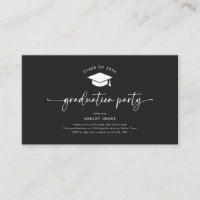 Mini Black Graduation Party Invitation Insert