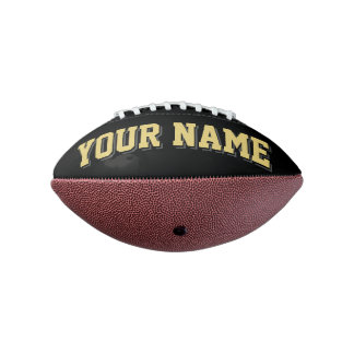 Mini BLACK OLD GOLD CHARCOAL Personalised Football