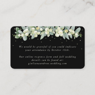 Mini Black Snowberry+Eucalyptus Online RSVP Enclosure Card