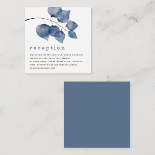 MINI Blue Artsy Foliage Reception Details Enclosure Card