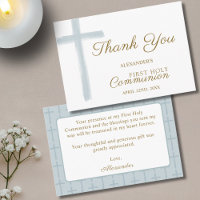 Mini Blue Cross First Holy Communion Thank You