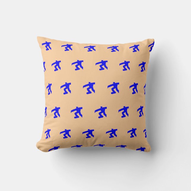 Mini Blue Running Men Melon  Cushion (Front)