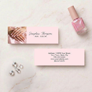 Mini Blush Pink Nail Salon Photo Layout Calling Card
