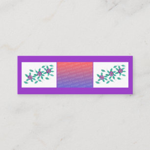 Mini Bookmark Cards Purple Flowers Your Photo