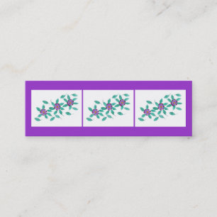 Mini Bookmark Cards, Purple Primrose Flowers Business Card