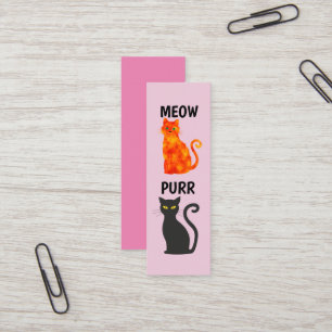 MINI BOOKMARKER BLACK CAT GINGER BOOKMARK BUSINESS CARD