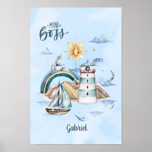 Mini Boss Ship In the Ocean Customisable Poster