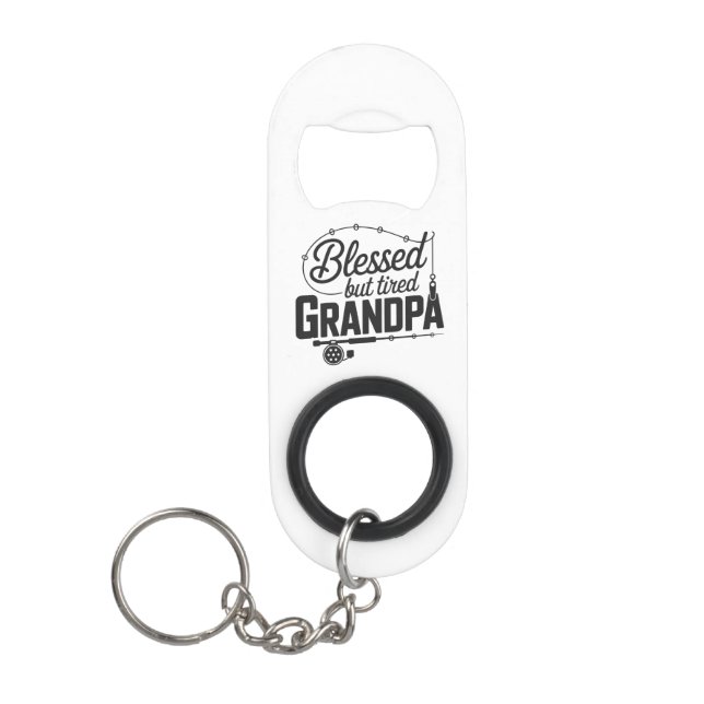 Mini Bottle Opener Keychain for Grandpa (Front)