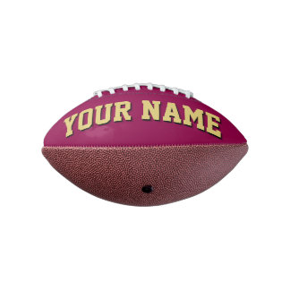Mini BURGUNDY AND OLD GOLD Personalised Football