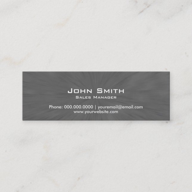 Mini Business Card Elegant Silver Abstract Effect (Front)