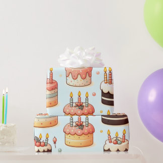 Mini Cake and Candle Wrapping Paper 30x15
