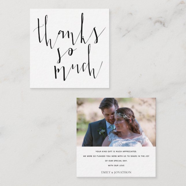 MINI | Calligraphy Photo Wedding Thank You Card (Front/Back)