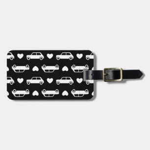 Mini Car Hearts Black Luggage Tag