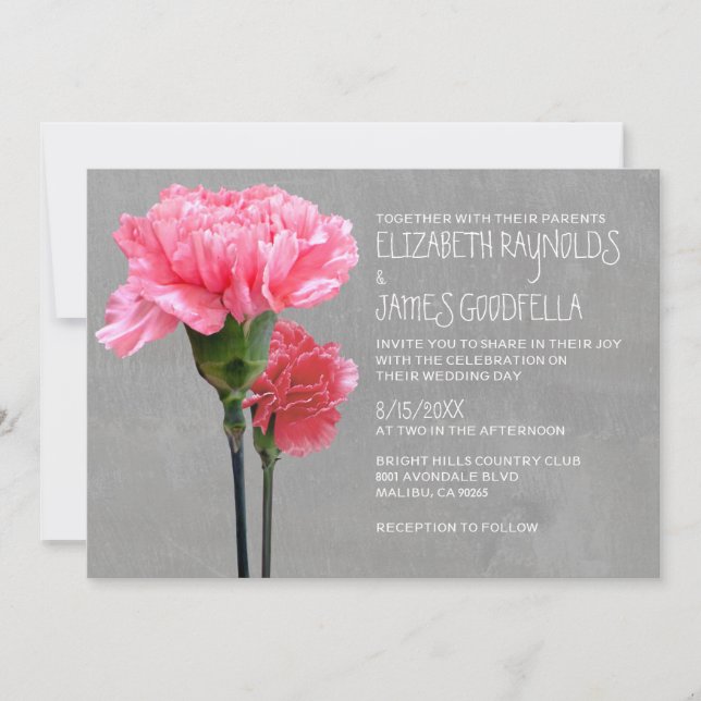 Mini-Carnation Wedding Invitations (Front)