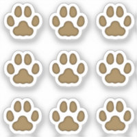 Mini Cat Paw Prints Brown Animal Tracks Stickers