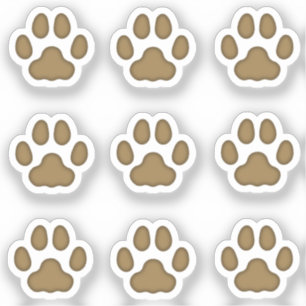 Mini Cat Paw Prints Brown Animal Tracks Stickers