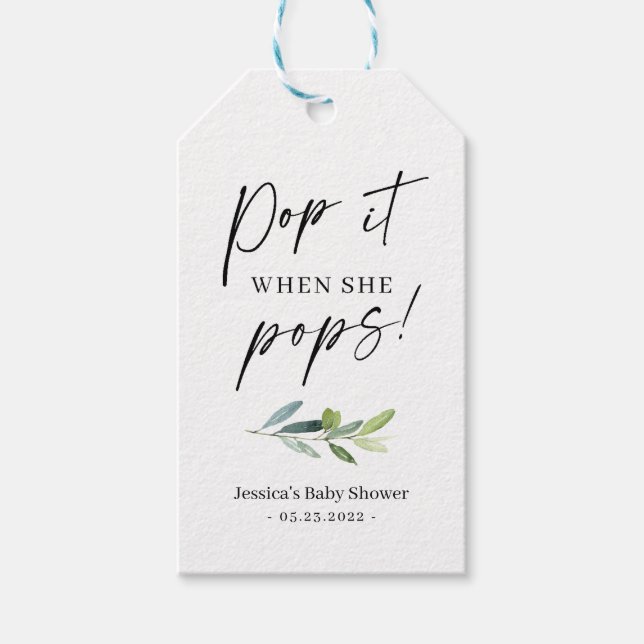 Mini Champagne Bottle Gift Tag (Front)