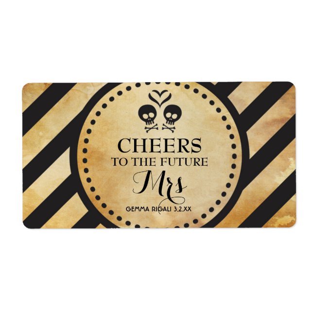 Mini Champagne Label Gothic Shower Favour (Front)