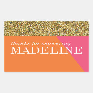 Mini Champagne, mini wine label, bridal shower Rectangular Sticker